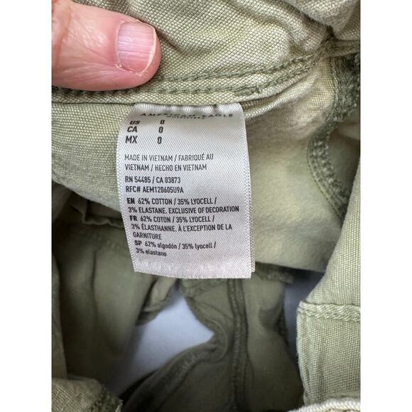 American Eagle Highest Rise 90s Boyfriend Shorts Olive Green Grunge Size 0 - Picture 3 of 8